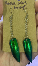 Load image into Gallery viewer, Jewel Beetle Wings Dangle earrings
