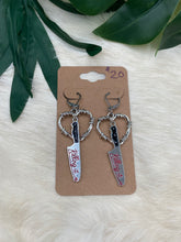 Load image into Gallery viewer, “Killing It” Knife Barbwire Earrings
