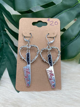Load image into Gallery viewer, “Killing It” Knife Barbwire Earrings
