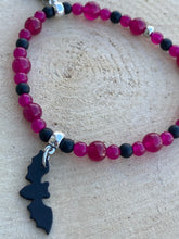 Load image into Gallery viewer, Pink and Black Bat Stretch Bracelet
