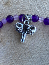 Load image into Gallery viewer, “My Choice” Uterus charm Amethyst bracelet
