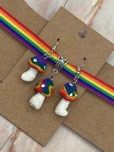Load image into Gallery viewer, Rainbow Mushroom Choker and Earring set

