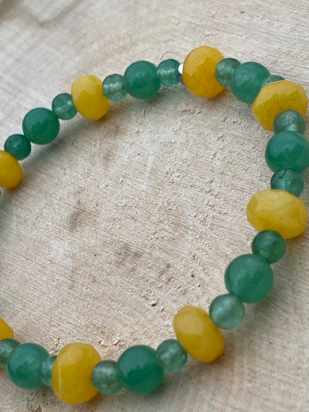 LUCKY GOLD ~ Green Aventurine, Yellow Jade