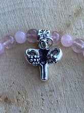 Load image into Gallery viewer, “My Choice” Uterus charm Rose Quartz bracelet
