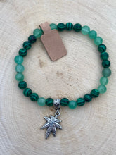 Load image into Gallery viewer, MARY JANE ~ Malachite and Green Jade Stretch Bracelet
