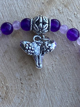 Load image into Gallery viewer, “Grow a Pair” Uterus charm bracelet Amethyst
